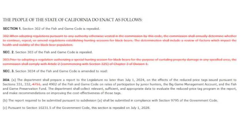 California Bill to Ban Bear Hunting Proposed California Bill to Ban Bear Hunting Proposed