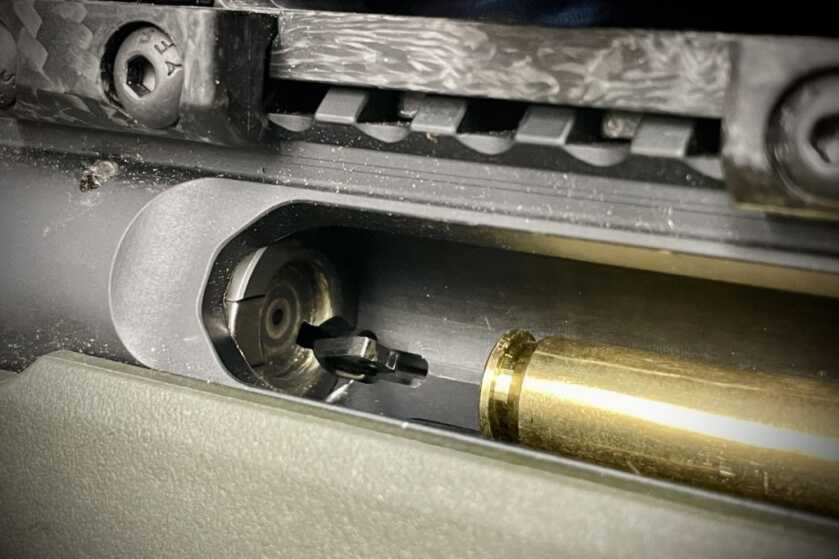Savage Impulse Hog Hunter ejector tab that kicks brass from the receiver