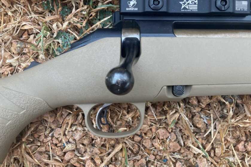 Ruger American Ranch 300 BLK: Quiet by Design Ruger American Ranch trigger showing the integrated trigger safety on the 300 BLK rifle