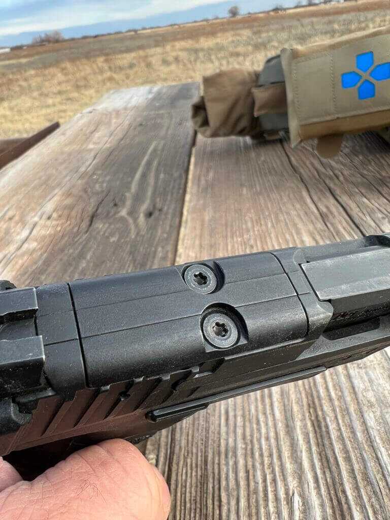 H&K VP9B optics-ready slide showing robust optic-cut cover screws