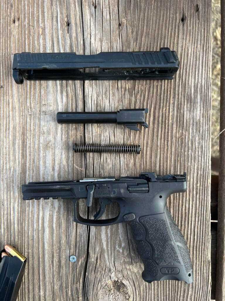 H&K VP9B striker-fired pistol displaying German engineering and polymer-frame design