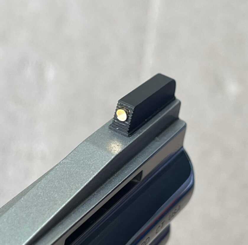 Perfecting the Colt Python Colt Python Harrison Snake Sights with flat face gold bead front sight