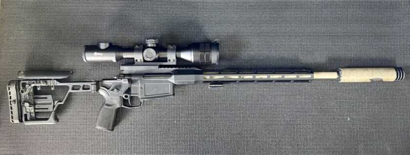 InfiRay BOLT TH50C thermal scope mounted on a SIG CROSS rifle with a SilencerCo Omega suppressor