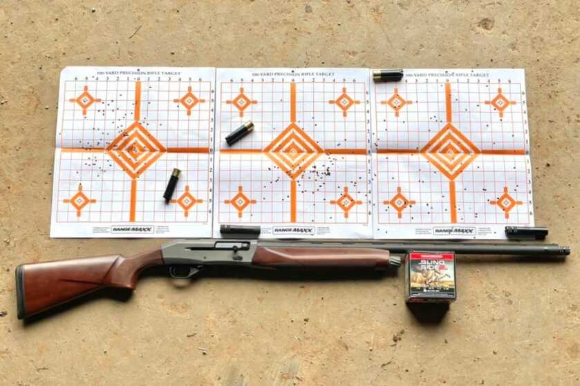 12 Gauge Gas-Less Inertia Shotgun Review: Featuring the CZ 1012 CZ 1012 patterned with targets