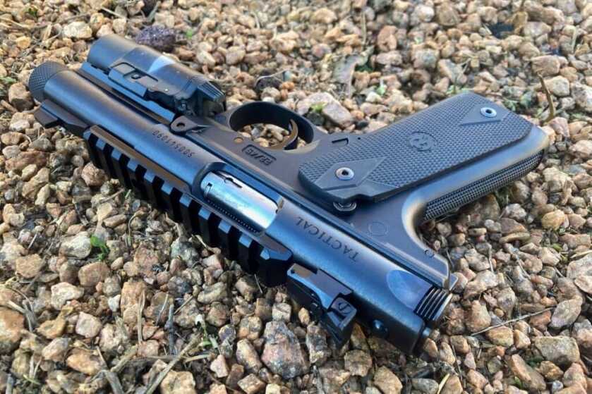 My Favorite 22 Pistol: Ruger 22/45 Tactical Ruger 22/45 Tactical laying on gravel