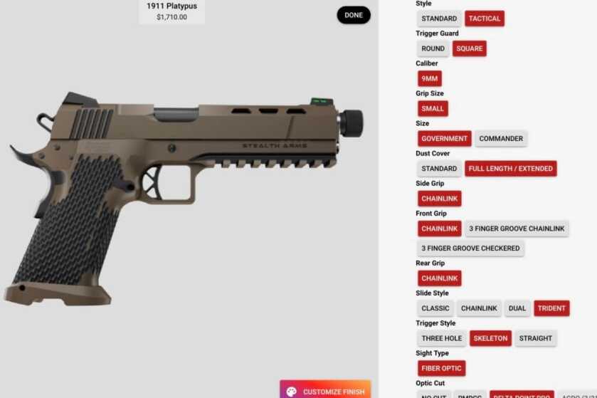 Stealth Arms Platypus with custom builder tool