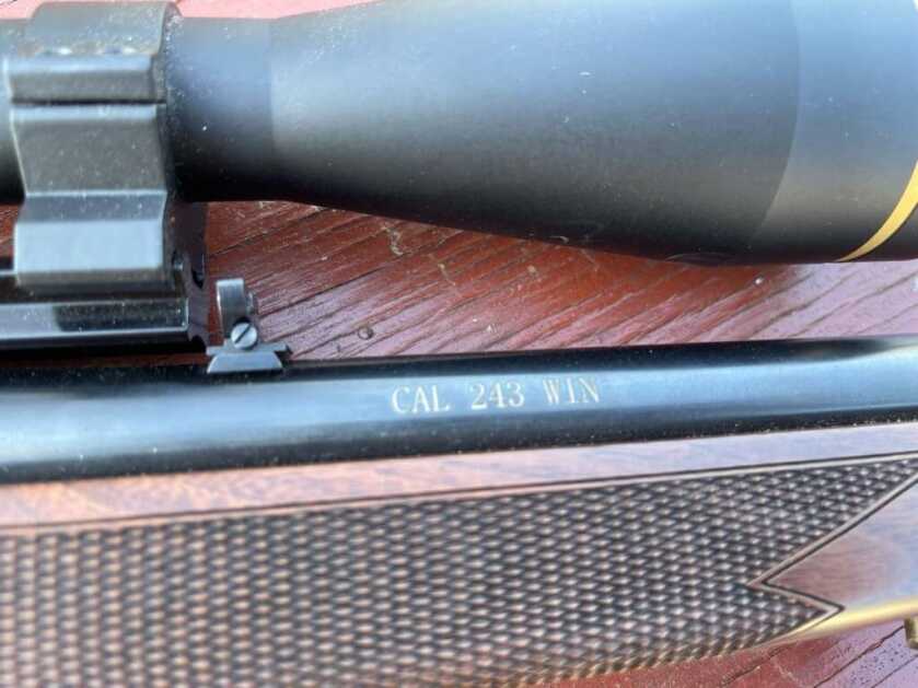 Closeup on classic wood furniture of Henry Single Shot rifle
