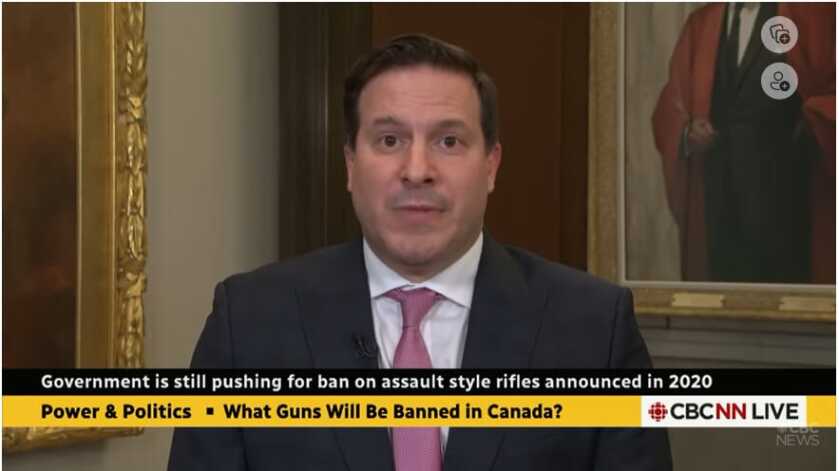Video clip of interview with Marco Mendicino on CBCNN discussing Canadian firearm ban