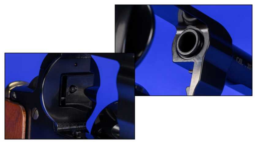 Henry Big Boy Revolver Review Close-up of the Henry Big Boy Revolver top strap, forcing cone, cylinder, and internal finish work