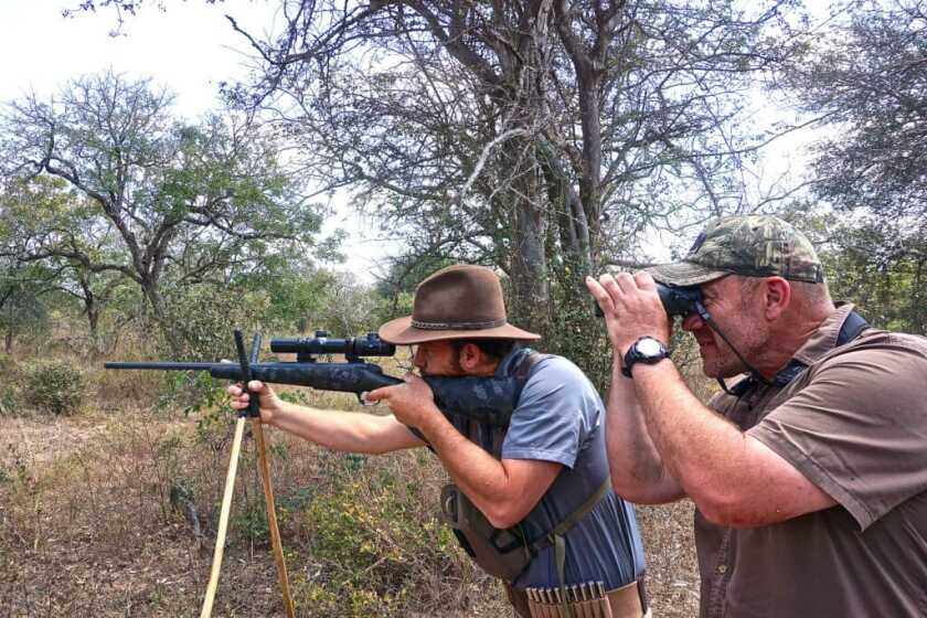 Hunt365 - TAKE THE SHOT: Monster Cape Buffalo Hunter with Bergara Canyon ready to shoot a buffalo