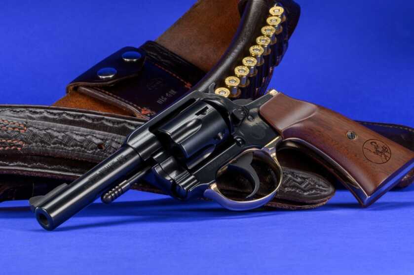 Henry Big Boy Revolver Review Henry Big Boy .357 Magnum revolver displayed with a leather gun belt and ammunition