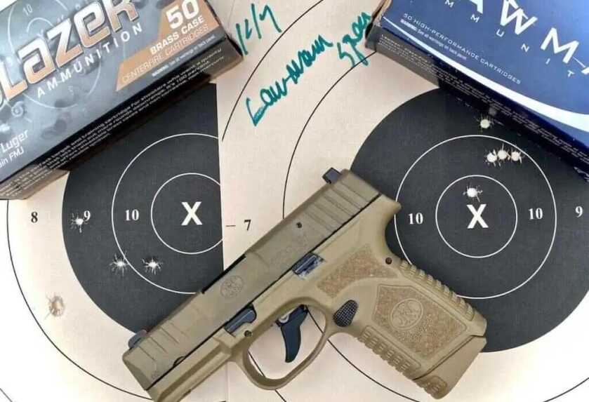 FN Reflex 9mm demonstrating practical accuracy with nine different ammunition loads