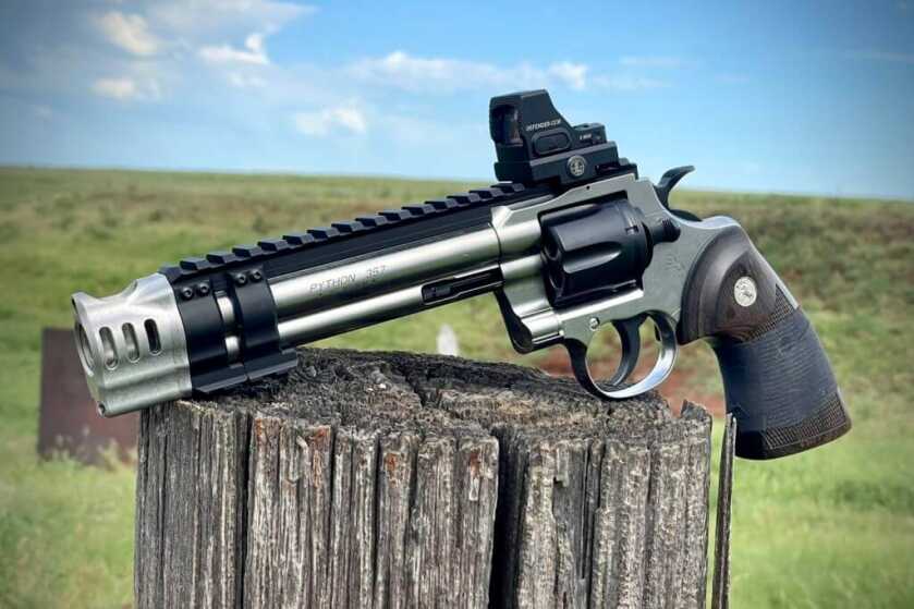 2 - Cowboy Up! Modernized Colt Python ft. EMPIRE COTTONMOUTH EMPIRE COTTONMOUTH topped with a Vortex Defender-CCW red dot