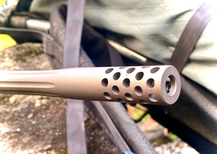 Browning X-Bolt Speed SR 7mm PRC factory muzzle brake on the 20-inch suppressor-ready barrel