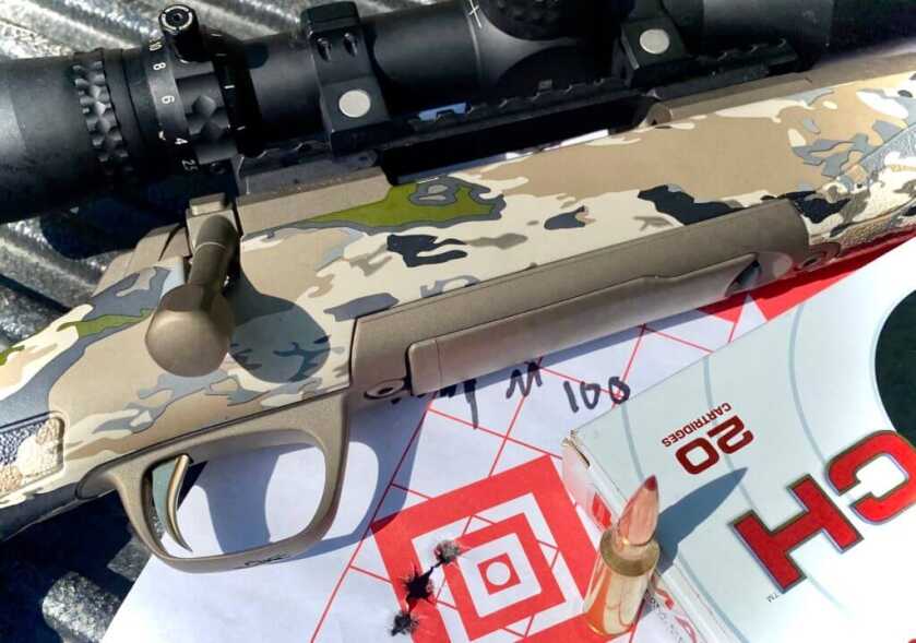 Browning X-Bolt Speed SR 7mm PRC sub-1-inch accuracy group fired at 100 yards