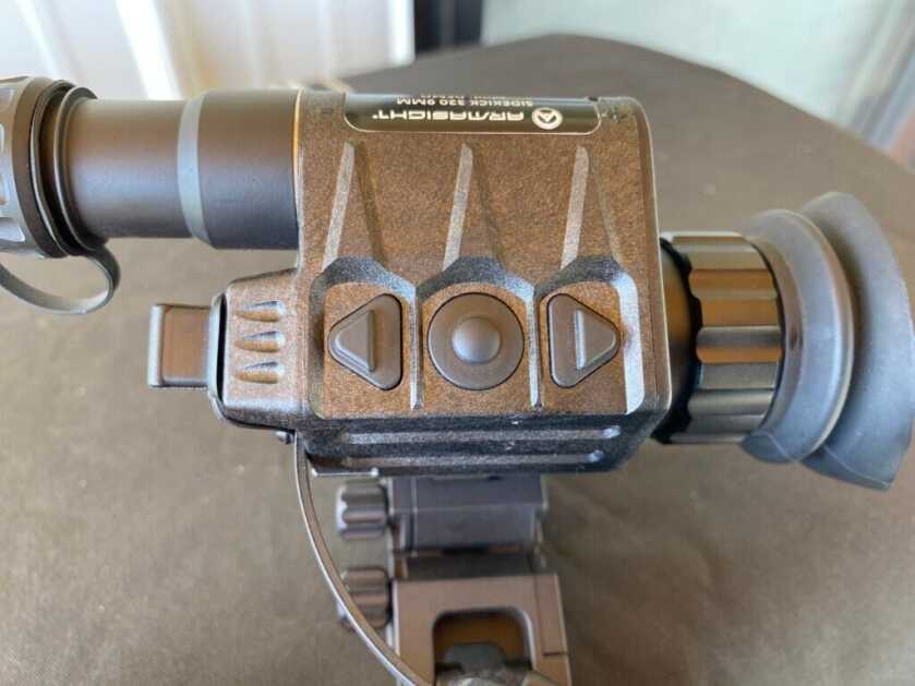 3 -- Small but Powerful: Armasight’s Sidekick 320 Thermal Handheld Buttons on the side of an Armasight thermal scope