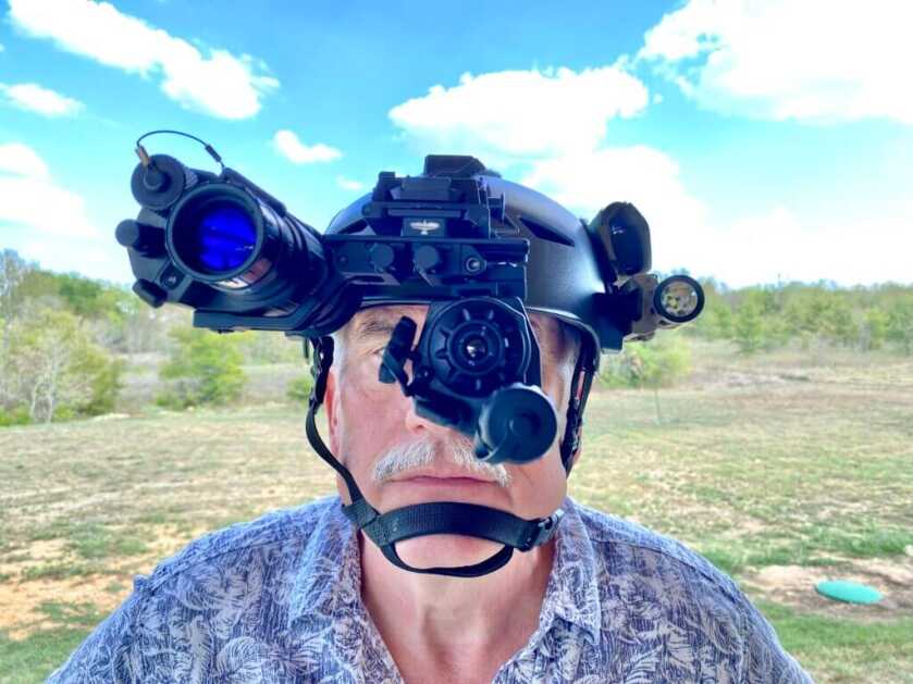 3 -- Small but Powerful: Armasight’s Sidekick 320 Thermal Handheld Armasight’s Sidekick 320 Thermal Handheld mounted on hunter's helmet