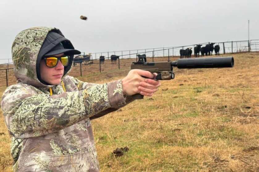 Springfield Armory FDE Hellcat Pro OSP Threaded 9mm Pistol Review My buddy shooting suppressed with the Hellcat Pro OSP