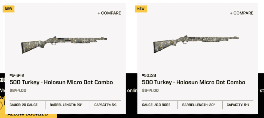 New Mossberg 500 and 835 Ulti-Mag Turkey Shotguns with Holosun Sights Two 500 Mossberg shotguns.