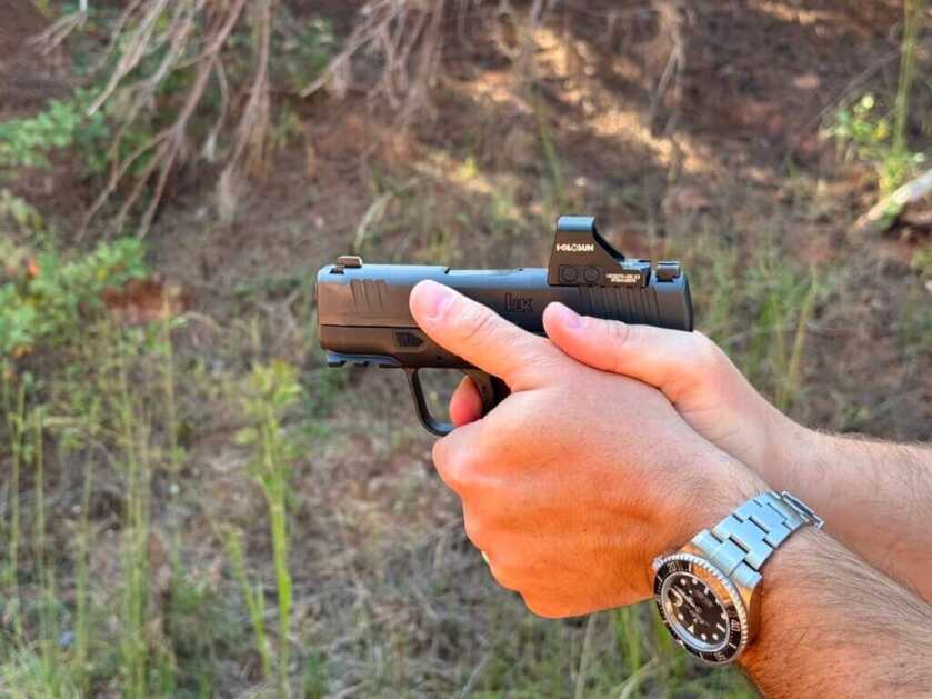 HK CC9 being shot.