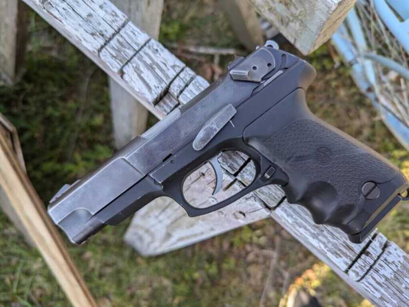 Ruger P89 on wood