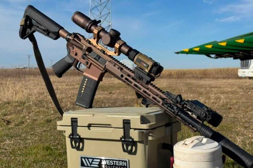 rifle out in the desert