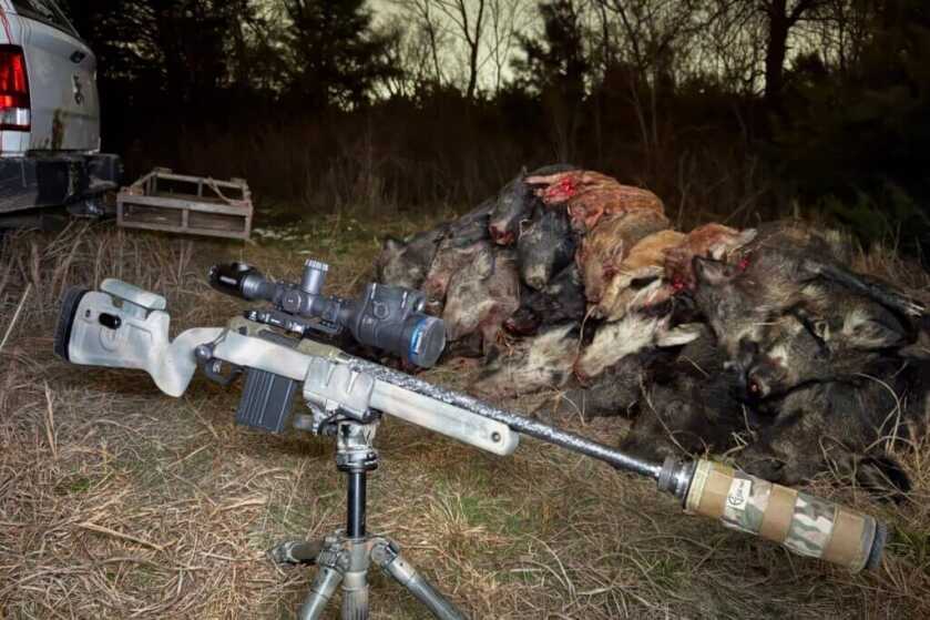 rifle with thermal on a tripod