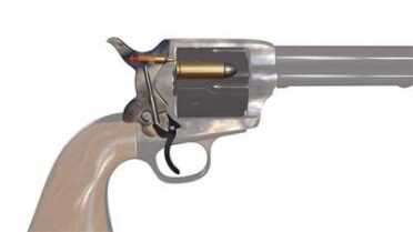 Cowboy Time Machine: Uberti Replaces SAA Transfer Bar w/Glock Style Floating Pin - Cattleman II Review The Cattleman II's internal safety mechanism disengages the firing pin when the gun is not cocked, thus allowing it to float free in the hammer.
