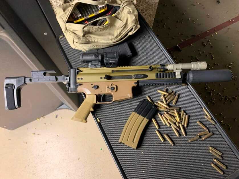 SCAR 15P Reviewed: Small But Mighty A suppressed Scar 15P at the gun range.
