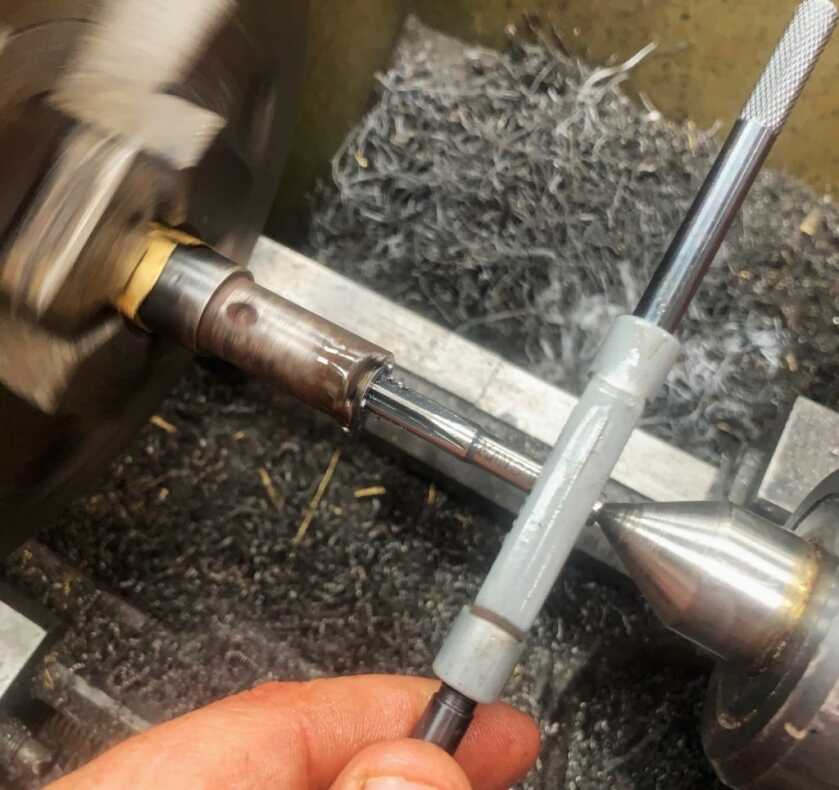 Relining a Barrel, Or How to Make a Barrel Like New Again Using a chamber reamer to chamber the barrel in the lathe
