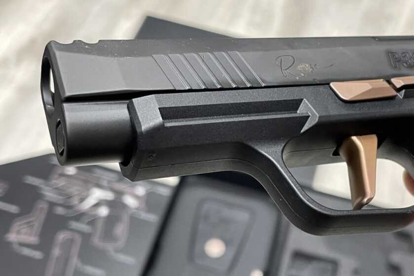 Created for Women: 9mm SIG Sauer P365-XL Comp ROSE Review SIG rail ready for mounting a variety of weapon lights