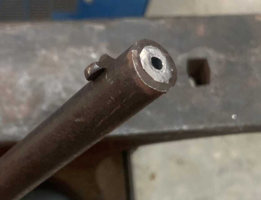 Relining a Barrel, Or How to Make a Barrel Like New Again The barrel liner is riveted in place.