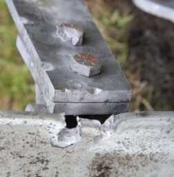 Grizzly Targets Trifecta Torture Test - Range Report Bolts-base – The base, which could very well be made from mild steel and not AR500 (the website has no hint even) was damaged significantly from direct side hits.
