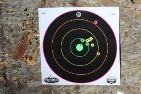 Browning's Miniature Rimfire 1911-22s—New Gun Review This is how our targets turned out. I could get the bull’s-eye reasonably well, but only after I’d had a shot or two to close in on where it was hitting.