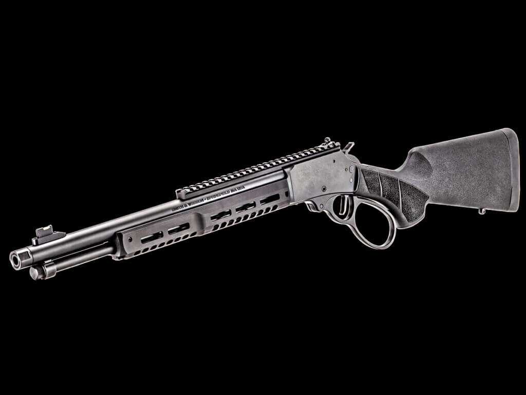 Profile of the left side of the gun facing slightly toward the viewer.