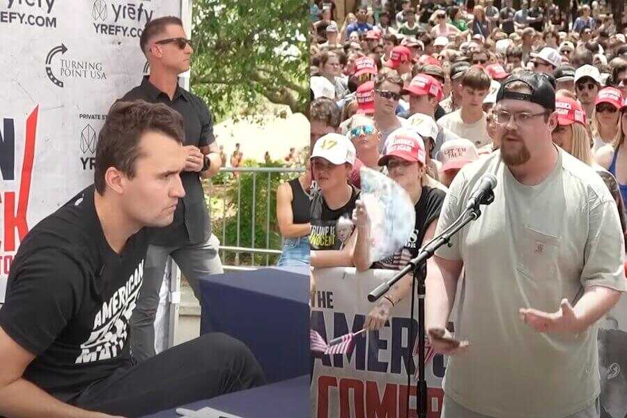 Charlie Kirk has a civil gun debate.