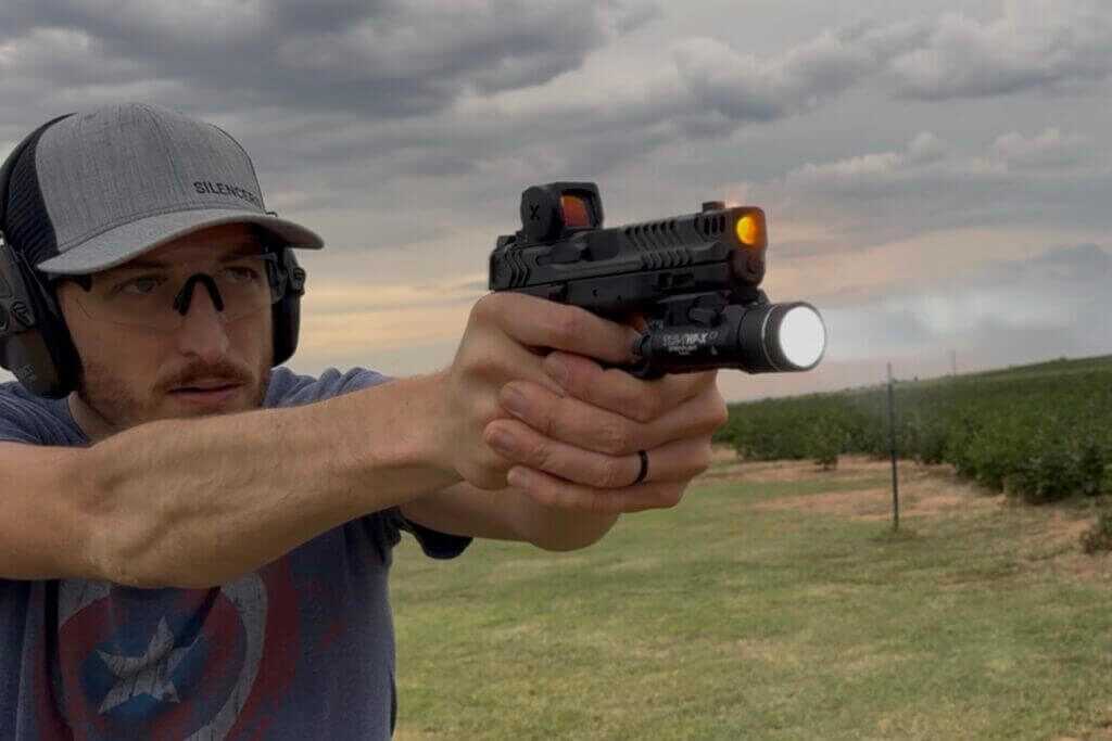 man with handgun