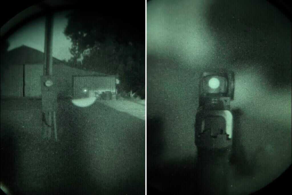 red dot at night