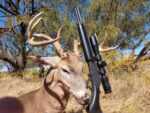 whitetail buck with rifle