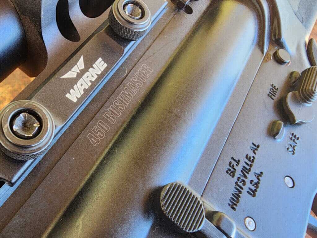 450 Bushmaster hunting rifle set up for deer and hog hunting with a straight-wall cartridge