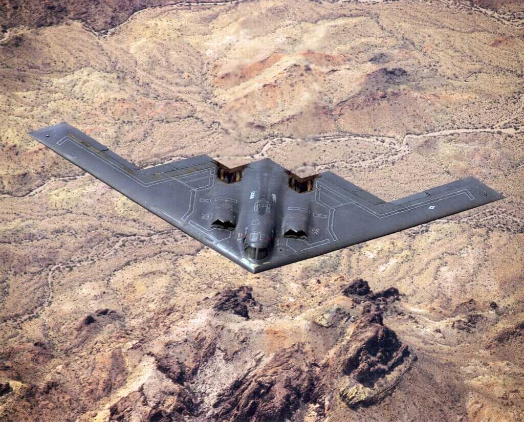 B-2 bomber image used to compare modern military design with the ornate visual style of the Vasa warship