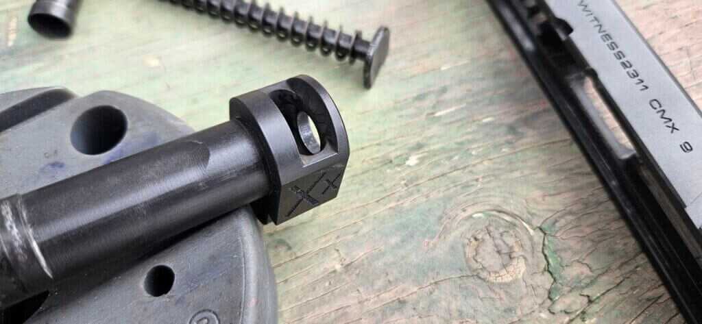 Compensated barrel and recoil system removed from the EAA Witness2311 CMXX