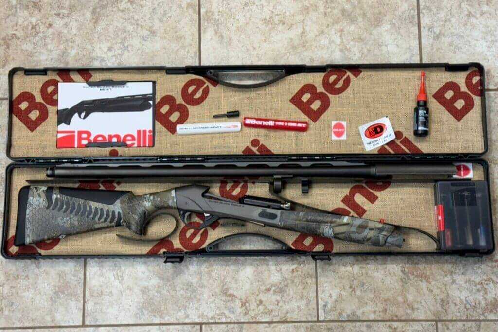 Benelli Super Black Eagle 3 A.I. BE.S.T. factory package with case, chokes, tools, and accessories