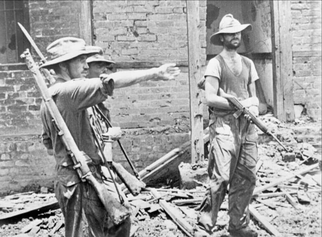 Brigadier Mad Mike Calvert leading Chindit forces during the Burma campaign