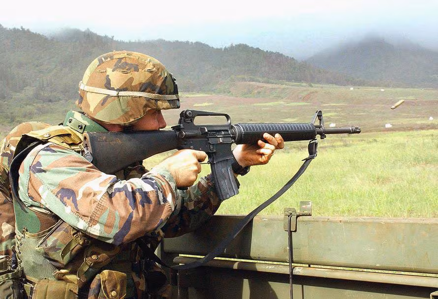 Marine training with M16A2 rifle that inspired the Springfield Armory SA-16A2