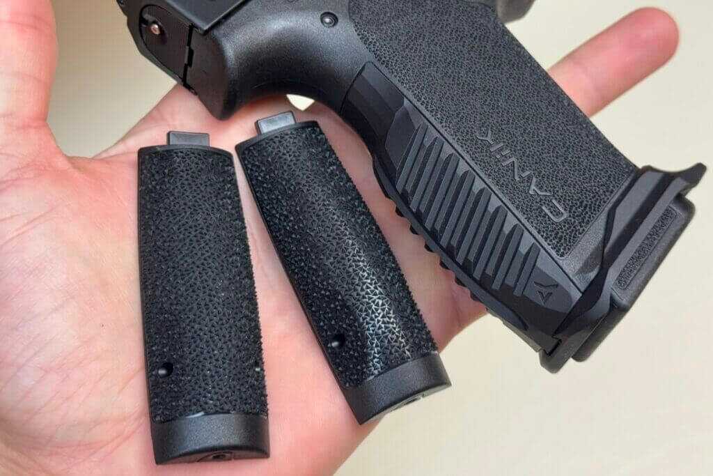 Included CANiK PRIME RADIAN interchangeable backstraps for grip fit adjustment