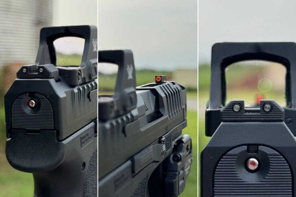CANiK PRIME RADIAN Night Fision sights sitting low in the red dot optic window