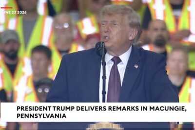 President Donald Trump speaks at a campaign rally in Macungie, Pennsylvania, where he voiced support for national right-to-carry legislation.