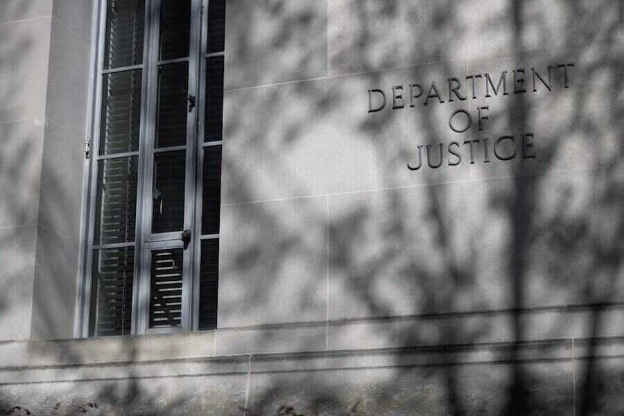 Exterior of the U.S. Department of Justice headquarters in Washington, D.C., where GOA says officials declined to investigate the alleged disclosure of a gun owner's personal information.