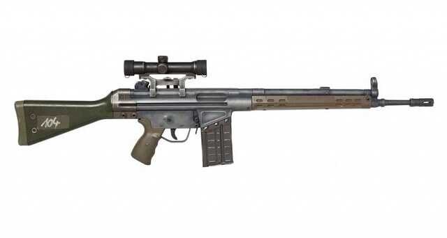 HK G3A3ZF designated marksman rifle with telescopic sight
